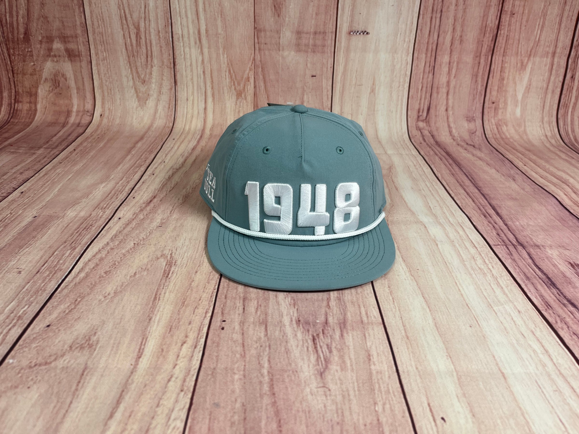 Camp Sea Gull 5-Panel Flat Bill Hat w/Rope-NEW
