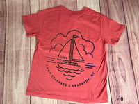 Seafarer Short Sleeve T-Shirt/Coral-NEW