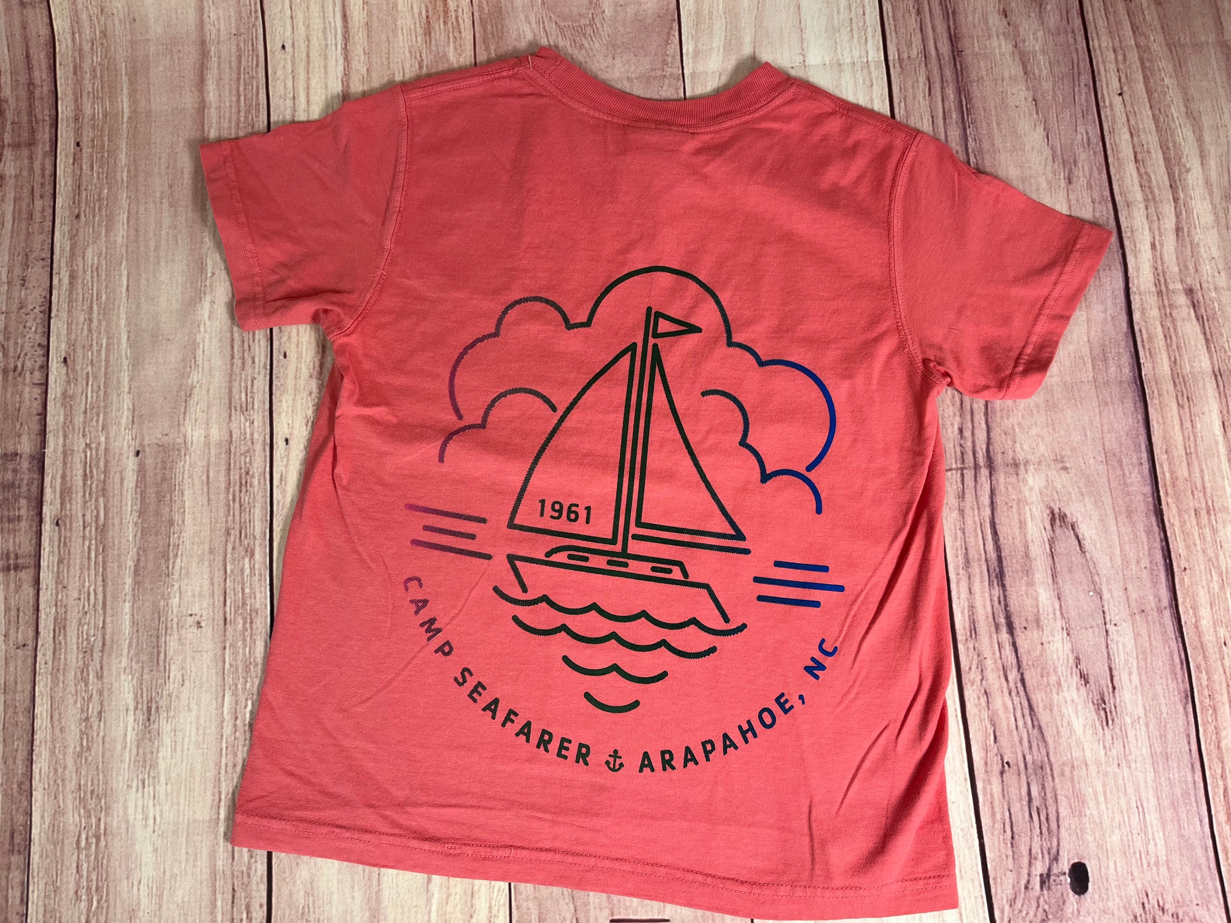 Seafarer Short Sleeve T-Shirt/Coral-NEW