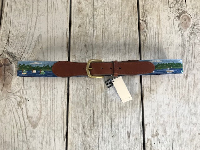 Camp Scenery Belt-Needlepoint by Smather's & Branson