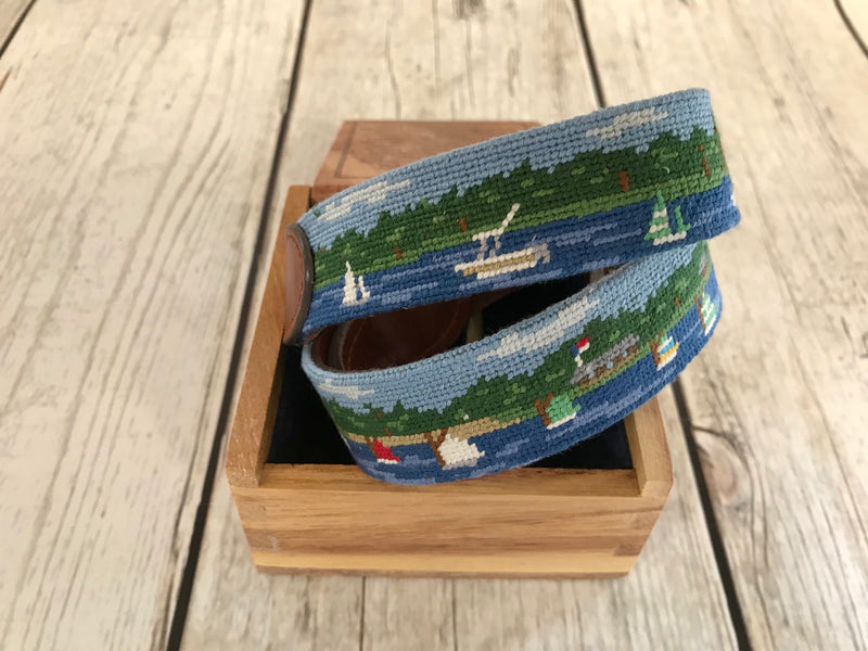 Camp Scenery Belt-Needlepoint by Smather's & Branson