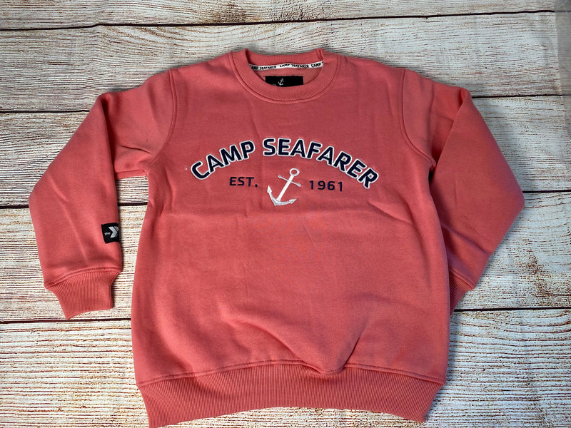 Camp Seafarer Coral Crew Sweatshirt-Adult