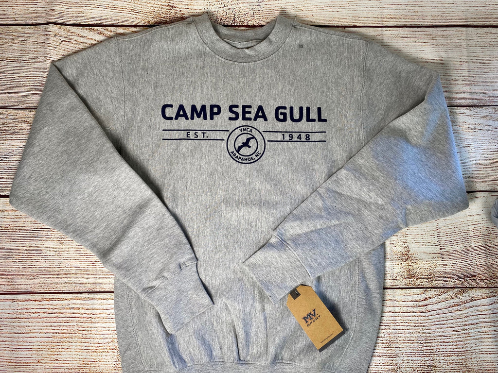 Sea Gull Heather Gray Crew Sweatshirt-Adult